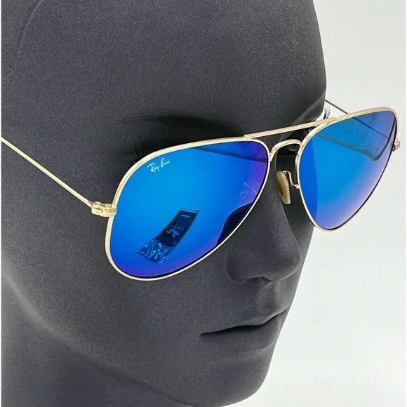 ? ?️ RAY-BAN AVIATOR FLASH LENSES ? Model# RB3025 Lens Color: Blue Mirror Ray-Ban RB3025 Aviator Flash Lenses Gradient M (55 - 14  main image 3